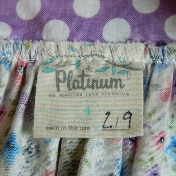 Girls size 4 Dress Matilda Jane Platinum Floral Spring Easter - Picture 4 of 6